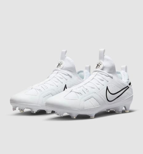 White Unisex Size M 12.0 (W 13.0) Adult Nike Huarache 9 Varsity Lax Low Top (New)