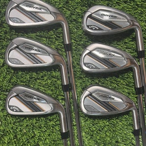 Right Handed Callaway Mavrik 22 Iron Set 5-PW KBS Max 80g Steel Stiff Flex Shaft