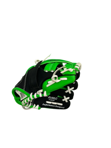 Used Rawlings PLAYERS SERIES BB/SB Glove T-ball Black And Neon Green 9" 11692-S000144910