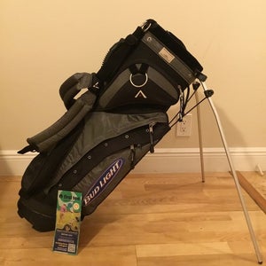 MAXFLI Bud Light Stand Golf Bag with 5-way Dividers & Rain Cover (READ)