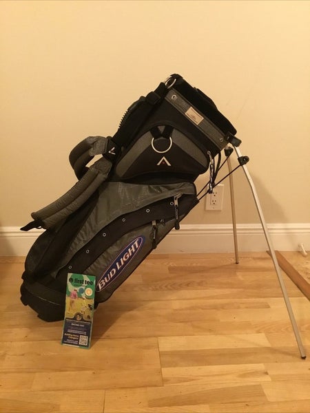 MAXFLI Bud Light Stand Golf Bag with 5-way Dividers & Rain Cover (READ)