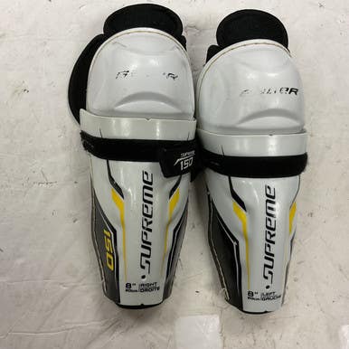 Used Bauer SUPREME 150 Youth Shin Guards White 8" 11855-S000196545