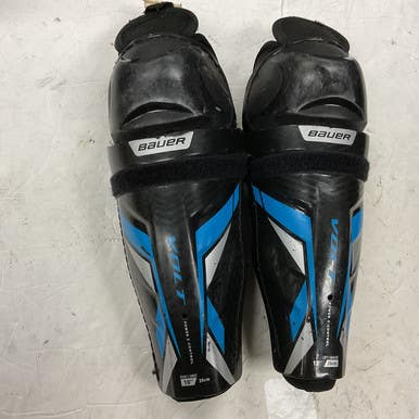 Used Bauer VAPOR VOLT Junior Shin Guards Black And Royal Blue 10" 11855-S000196542