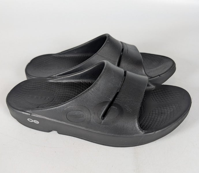 Oofos OOAHH Recovery Slide Black Comfort Slip On Sandle Shoe Women's Size: 7