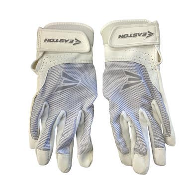 Used Easton BB/SB Batting Gloves White SM 11760-S000085539