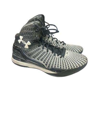 Used Under Armour Basketball Shoes M Black And White Senior 8.5 11862-S000092048
