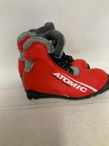 Used Atomic MOTION JUNIOR Boys SNS XC Ski Boots Red JR-02 11823-S000036511