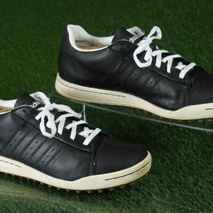 ADIDAS ADICROSS II GOLF SHOES MENS 9.5 SPIKELESS, BLACK / WHITE ~ 816458