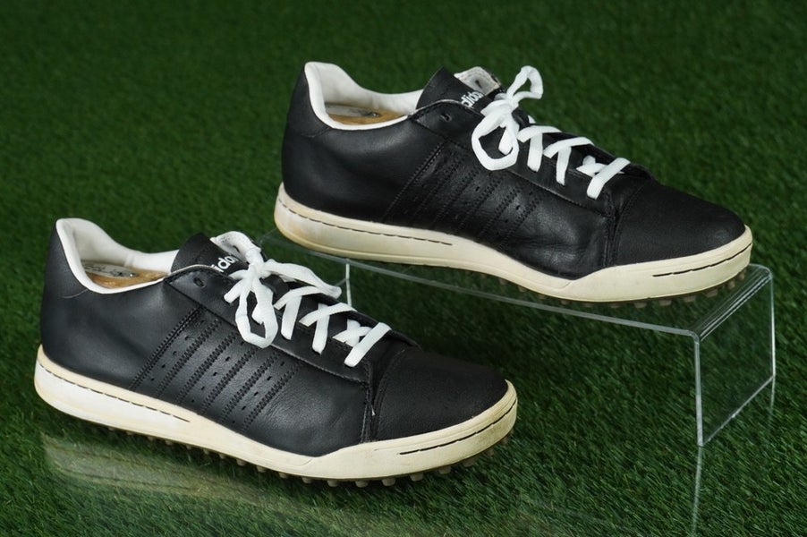 ADIDAS ADICROSS II GOLF SHOES MENS 9.5 SPIKELESS, BLACK / WHITE ~ 816458