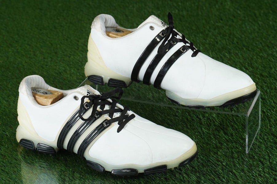ADIDAS TOUR 360 4.0 GOLF SHOES MENS 9 SPIKED, WHITE / BLACK ~ 816336