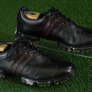 ADIDAS TOUR 360 LTD GOLF SHOES MENS 9.5 SPIKED, BLACK / RED ~ 737177