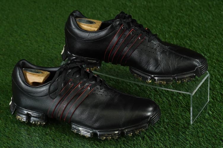 ADIDAS TOUR 360 LTD GOLF SHOES MENS 9.5 SPIKED, BLACK / RED ~ 737177