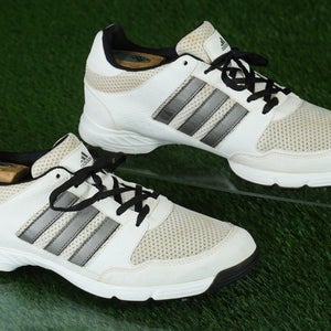 ADIDAS TECH RESPONSE 4.0 GOLF SHOES MENS 9.5 SPIKED, WHITE / SILVER ~ 816570