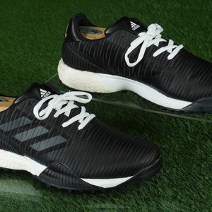 ADIDAS CODECHAOS GOLF SHOES MENS 9 SPIKELESS, BLACK / WHITE ~ EE9111