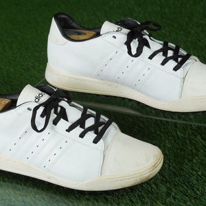 ADIDAS ADICROSS II GOLF SHOES MENS 9.5 SPIKELESS, WHITE / BLACK ~ 816459