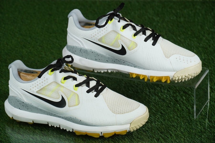 NIKE TIGER WOODS TW14 GOLF SHOES MENS 8.5 LIMITED, WHITE / VOLT ~ 652627-100
