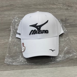 White Adult Unisex One Size Fits All Mizuno Hat (New)