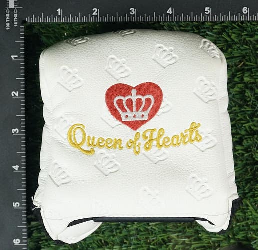QUEEN OF HEARTS WHITE MALLET PUTTER HEADCOVER ~ AM&E RH, LH ~ LOOK!!