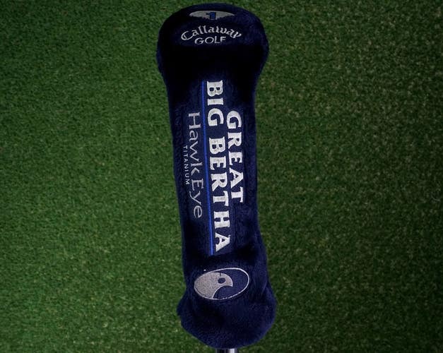 CALLAWAY GREAT BIG BERTHA FLUFFY HAWK EYE TITANIUM 1 DRIVER HEADCOVER ~ NICE!!