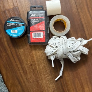 Hockey Essentials Starter Kit – Stick Wax, Helmet Repair Kit, Tape & Laces