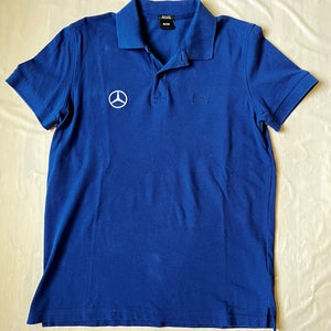 Hugo Boss Mercedes Benz Golf polo Navy Blue Cotton short sleeve star logo Shirt