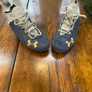 Blue Men's Size M 10.0 (W 11.0) Adult Under Armour Low Top Molded Cleats (Used)