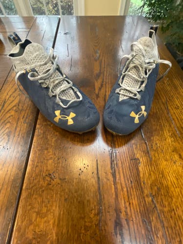 Blue Men's Size M 10.0 (W 11.0) Adult Under Armour Low Top Molded Cleats (Used)