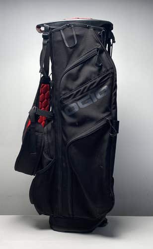 OGIO WOODE Stand Bag Black/Red 9-Way Divide Dual Strap Golf Bag