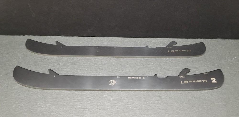 Penguins Bauer TUUK LS PULSE TI EDGE BLACK Hockey Skate Steel Runners 263 Blades