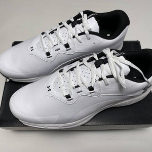 Under Armour Charged Draw 2 Golf Shoes White Black Men's SZ 11 (3026398-100)