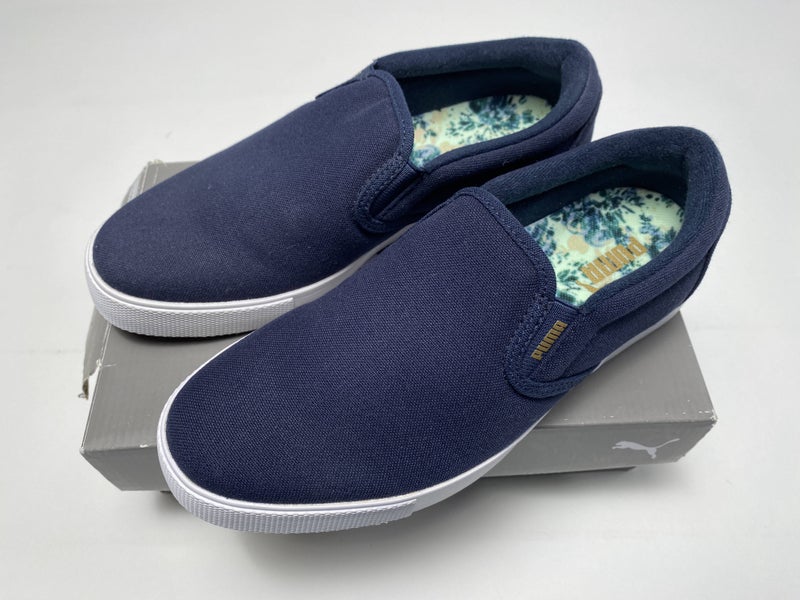 Puma Tustin Summer Casual Shoes Navy Blue Gold Women's SZ 6.5 (194230)