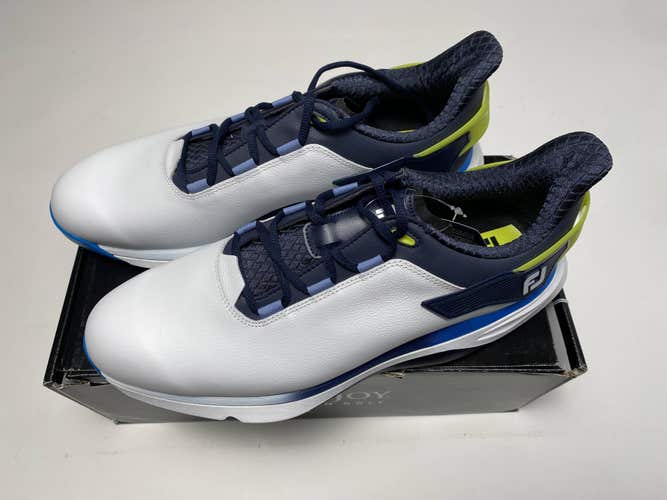 FootJoy Pro / SLX Golf Shoes White Blue Yellow Men's SZ 13 (56914)