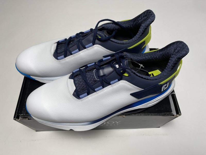 FootJoy Pro / SLX Golf Shoes White Blue Yellow Men's SZ 13 (56914)