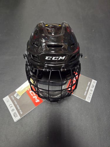 New Black Senior Small CCM Tacks 310 Helmet Combo