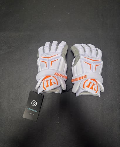 Brand new Warrior Franchise Lacrosse Gloves Medium 12" White/orange