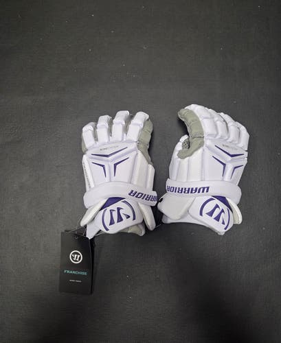 Brand new Warrior Franchise Lacrosse Gloves Large 13" White/purple