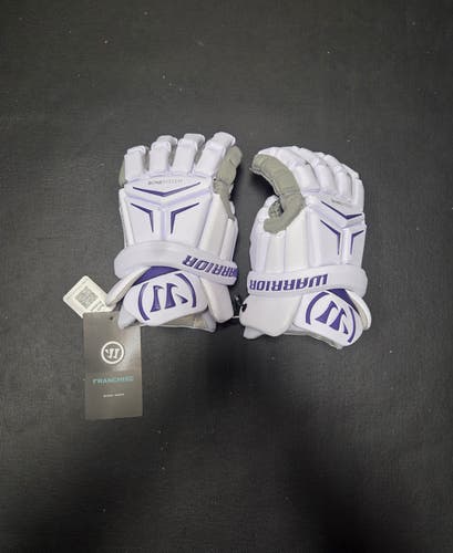 Brand new Warrior Franchise Lacrosse Gloves Medium 12" White/purple