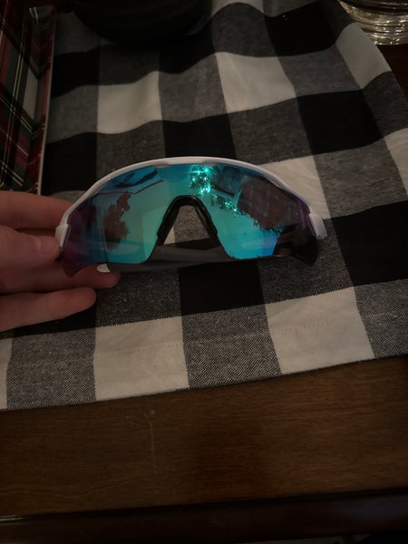 Oakley Radar EV Path Sunglasses White Frame Blue Mirrored Lens (Used)