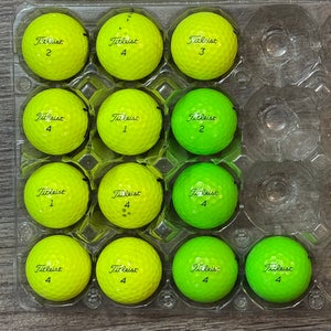 13 Titleist Tour Soft Yellow & Green Golf Balls