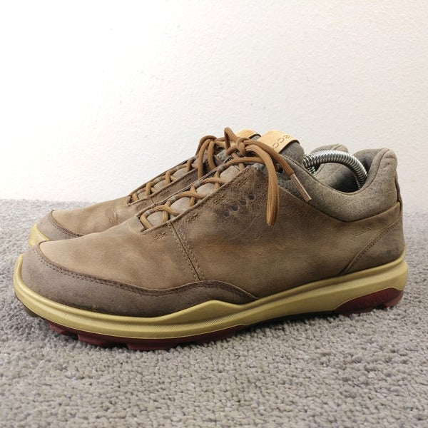 Ecco Spikeess Golf Shoes BIOM Hybrid 3 Mens Size 8 Brown Leather GTX Yak