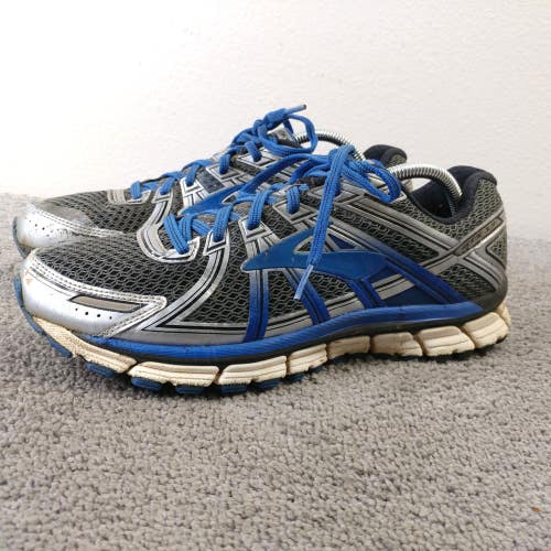 Brooks Adrenaline GTS 17 Mens Size 10.5 Running Shoes Blue Silver Sneakers