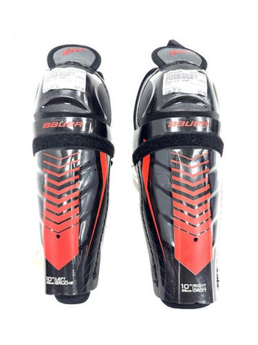Used Bauer LIL SPORT Junior Shin Guards Black 10" 11860-S000302276
