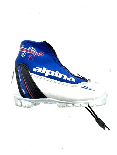 Used Alpina Boys NNN XC Ski Boots Royal Blue JR-01.5 11860-S000302280