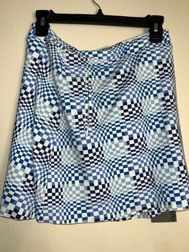 GFore Womens Gradient Check Silky Tech Nylon A-Line Skort Snow Size S NWT $148