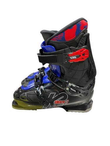 Used K2 INDY3 Boys DH Ski Boot Black 255 MP - M07.5 - W08.5 11847-S000031810