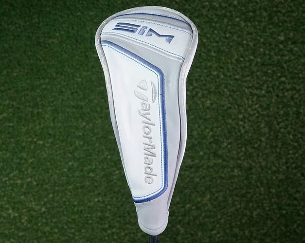 TAYLORMADE ORIGINAL SIM RESCUE / HYBRID HEADCOVER LADIES WHITE & BLUE GOLF
