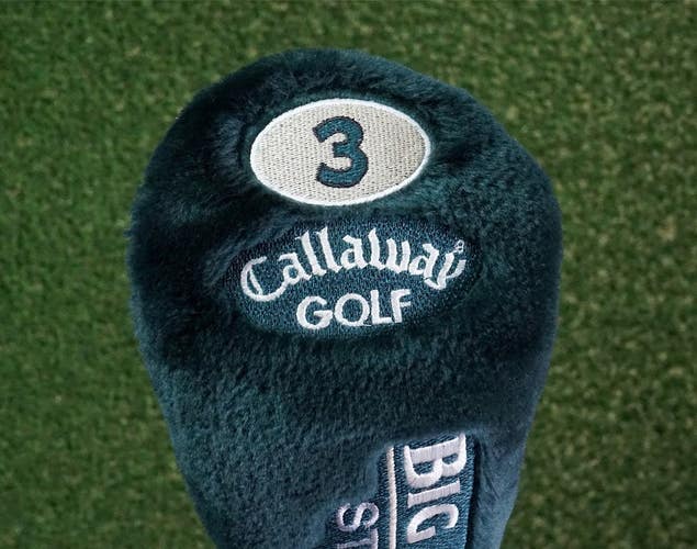 CALLAWAY BIG BERTHA STEELHEAD LADIES GEMS 3 WOOD RARE FLUFFY GREEN HEADCOVER