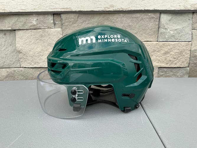 CCM Tacks 710 Pro Stock Hockey Helmet Visor Combo Green Small WILD 5833