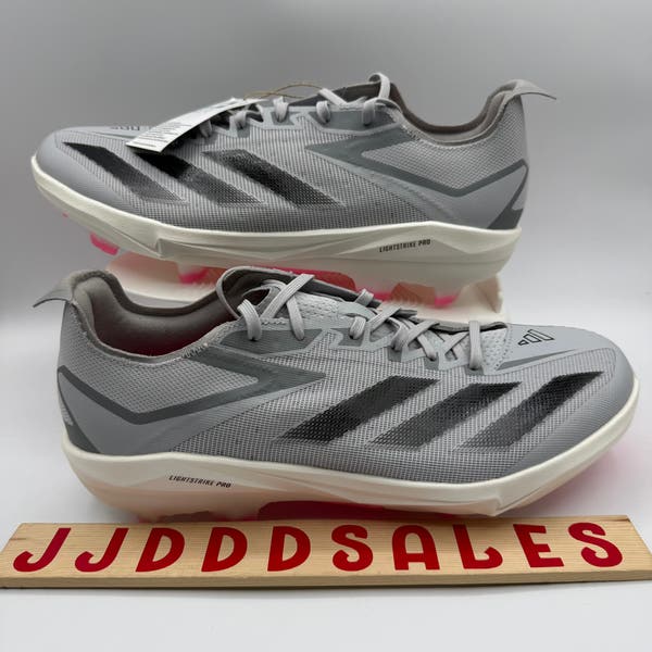 Adidas Adizero Baseball Cleats Mens Sz 13 Electric+ TPU Lucid Pink Gray ID0942 Adidas Adizero Electric+ TPU Baseball Cleats Lucid Pink Gray  main image 2