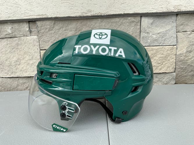 CCM Tacks 910 Pro Stock Hockey Helmet Visor Combo Green Small WILD 5455